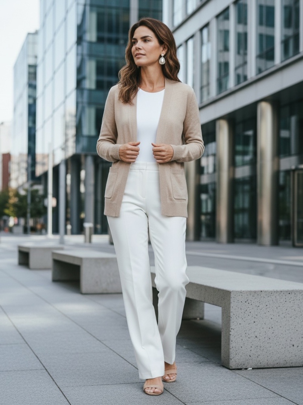 Snobby Sheep 100% Cashmere Milano Cardigan | Luxury Neutral Open Front Sweater